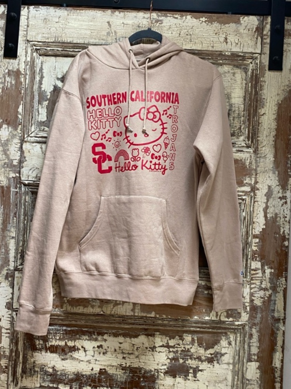 USC Hoodie, Tan/Red, Campus Loungewear, S